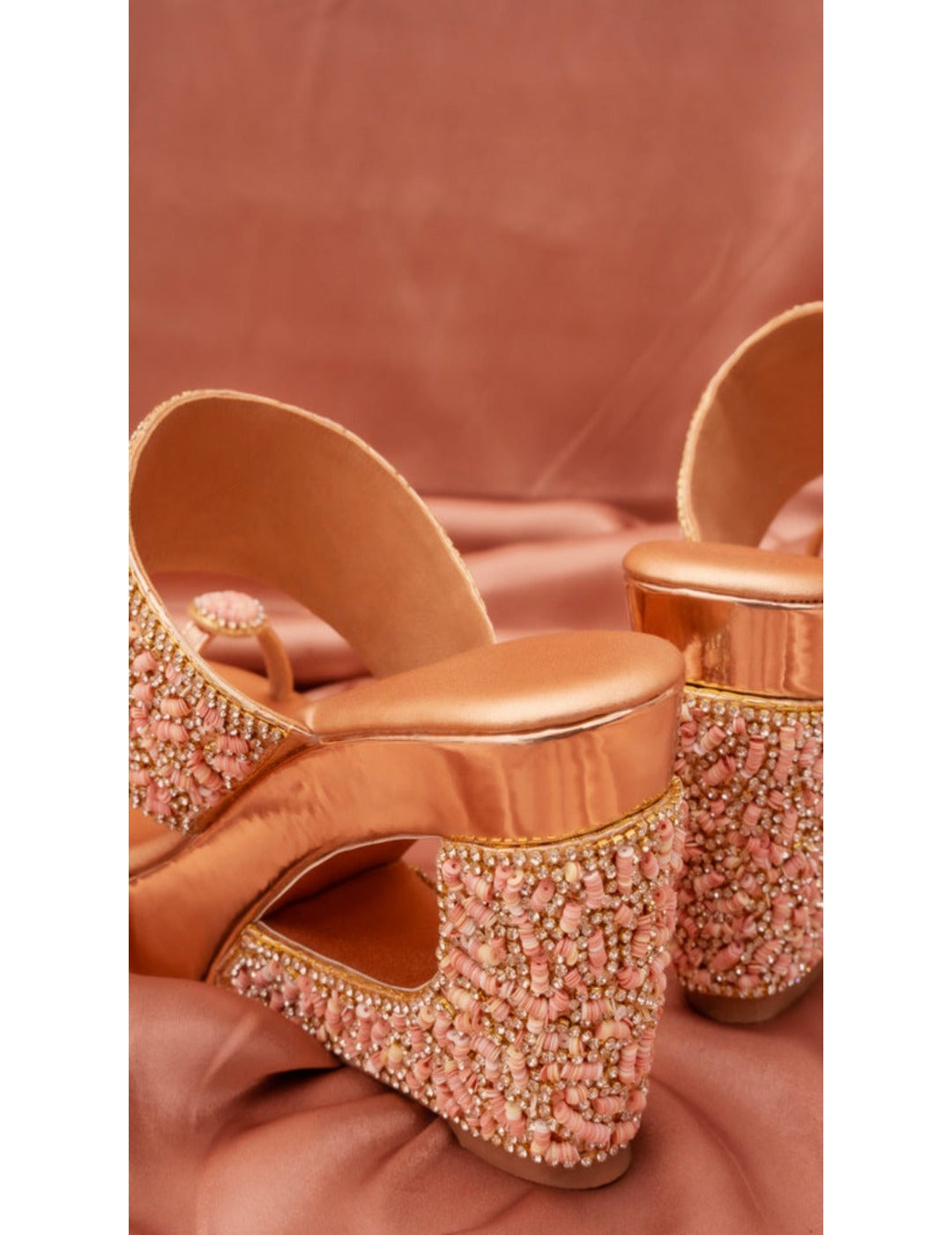 Rose Gold Embellished Sandals