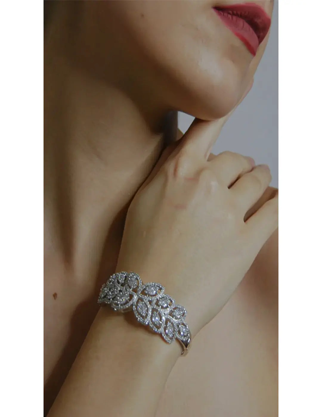 Jinders Silver Finish Faux Diamond Studded Fashion Bracelets For Women