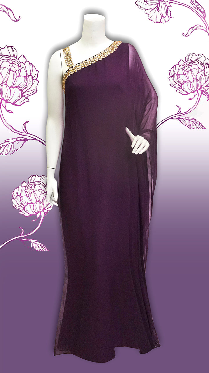 Purple One Shoulder Dress online singapore