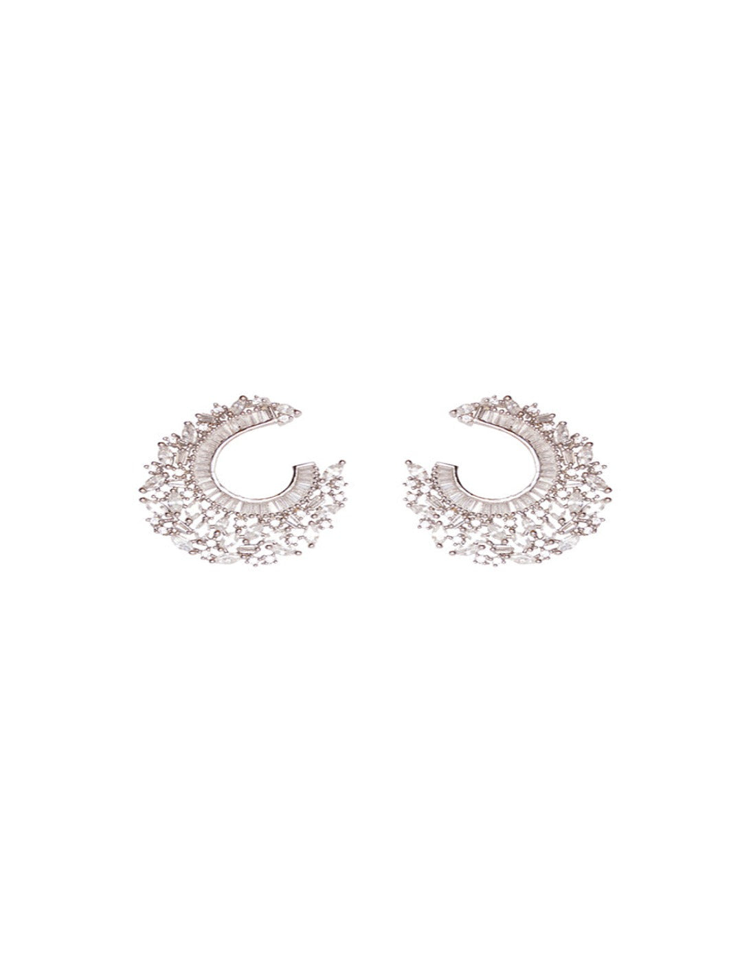 Paved Petal Motif Faux Diamond Earrings online 